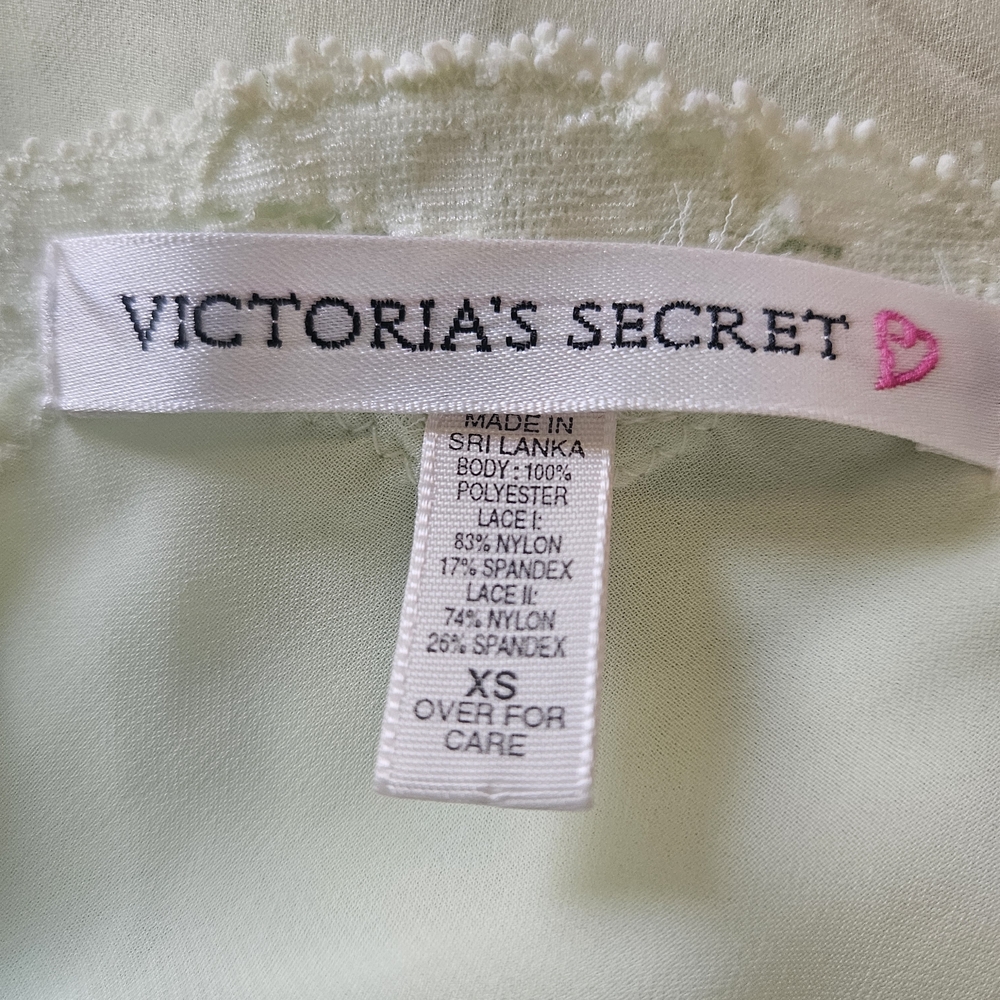 Victoria's Secret Mint Green Lace Chemise Overlay Satin Size XS - Picture 9 of 11